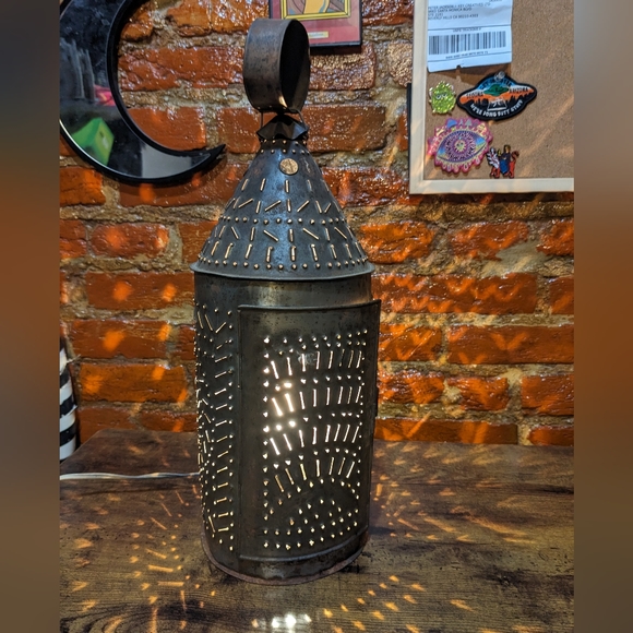 Accents Vintage Pierced Tin Lantern Lamp Poshmark